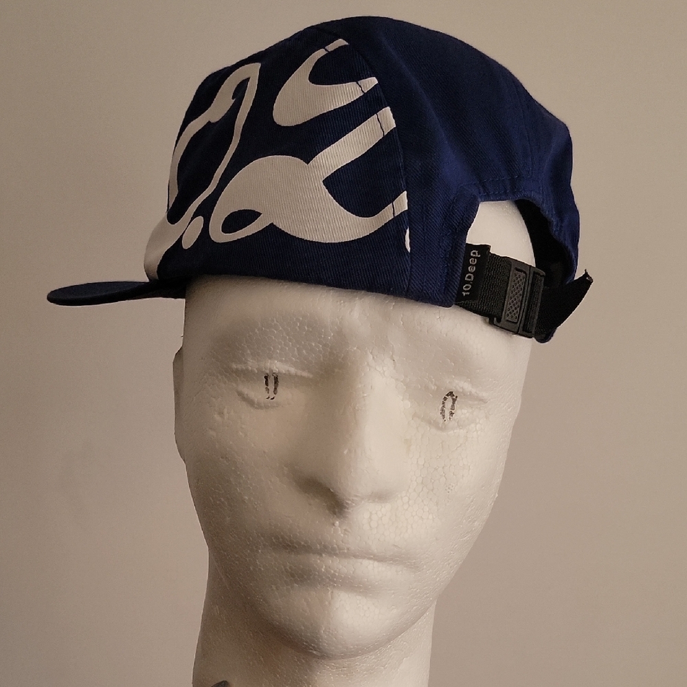 Vintage 10.Deep Navy and White Strapback Cap